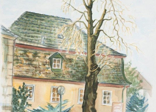 Haus Mett Aquarell von Maureen Krick © Foto: Albrecht Haag (Aquarell von Maureen Krick) Haus Mett Aquarell von Maureen Krick © Foto: Albrecht Haag (Aquarell von Maureen Krick)