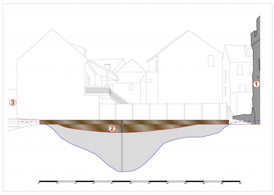 Zeichnung © Stadt Ingelheim/Forschungsstelle Kaiserpfalz Zeichnung © Stadt Ingelheim/Forschungsstelle Kaiserpfalz