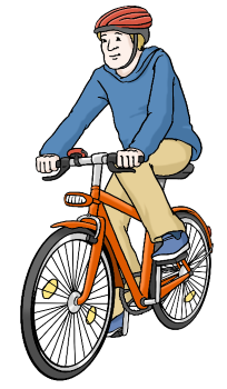Leichte Sprache - Fahrrad fahren in Ingelheim, © Lebenshilfe für Menschen mit geistiger Behinderung Bremen e.V.; Illustrator: Stefan Albers, Atelier Fleetinsel, 2013 Leichte Sprache - Fahrrad fahren in Ingelheim, © Lebenshilfe für Menschen mit geistiger Behinderung Bremen e.V.; Illustrator: Stefan Albers, Atelier Fleetinsel, 2013