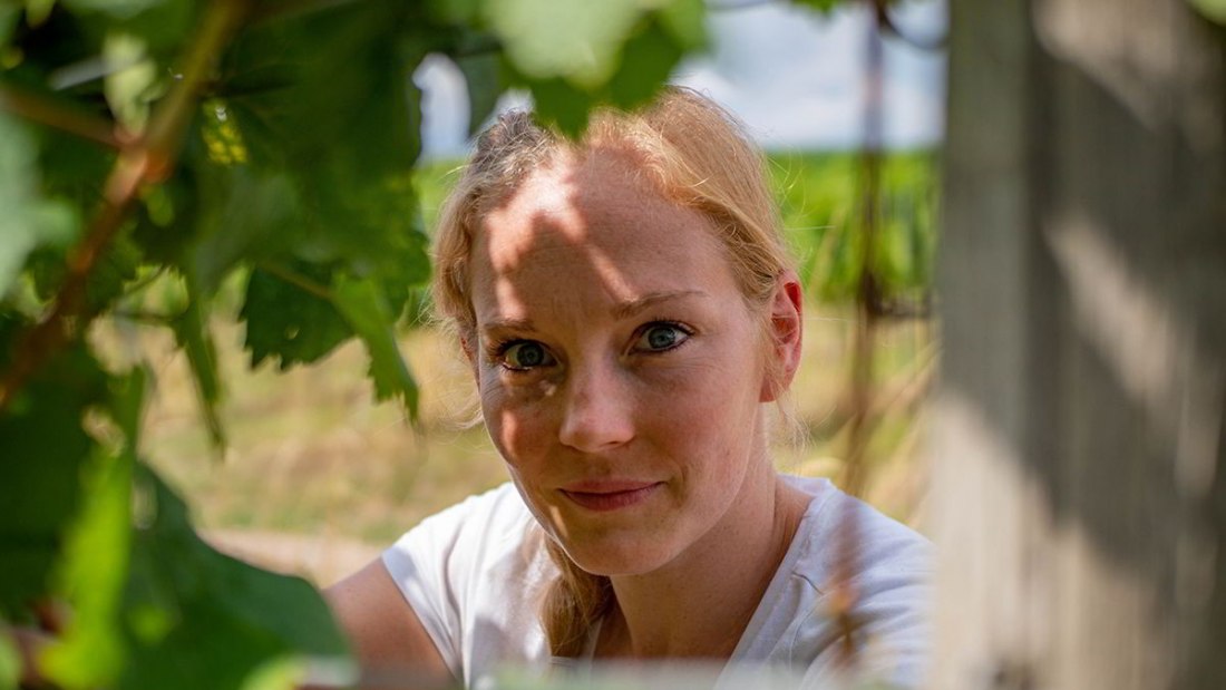 Weingut Gebert_Anne Gebert im Riesling Weinberg, © Weingut Gebert Weingut Gebert_Anne Gebert im Riesling Weinberg, © Weingut Gebert