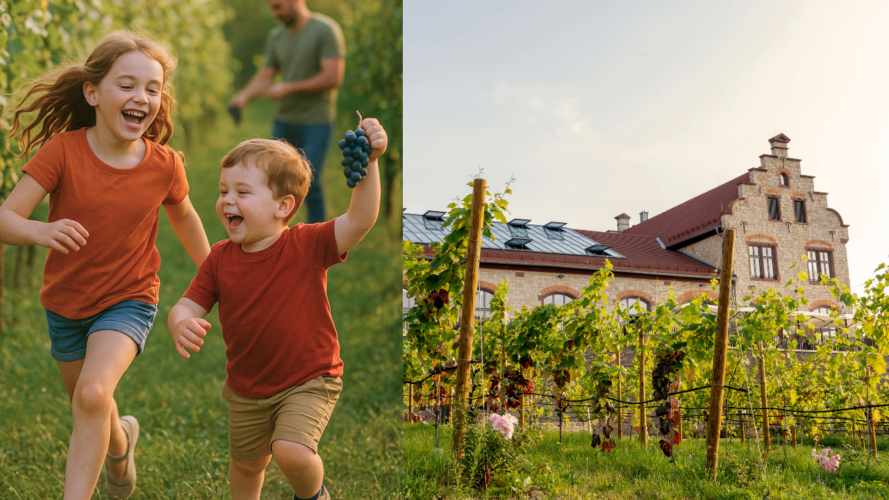 Traubenlese f&uuml;r Familien im Weinberg der Ingelheimer Vinothek, &copy; Andrea Enderlein/IkUM GmbH KI generiert