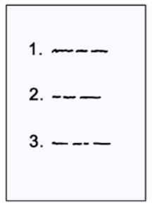 Leichte Sprache - Zettel mit Nummerierung, &copy; Lebenshilfe f&uuml;r Menschen mit geistiger Behinderung Bremen e.V.; Illustrator: Stefan Albers, Atelier Fleetinsel, 2013