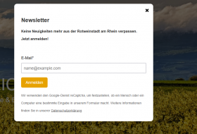 Leichte Sprache -Newsletter Pop-Up-Fenster