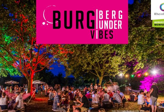 Das Weinfest wurde auch als weiteres "Rheinhessen AUSGEZEICHNETES Weinfest" in der Rotweinstadt Ingelheim ausgezeichnet., &copy; Veranstalter von BurgBerg under Vibes/Philipp Wasem