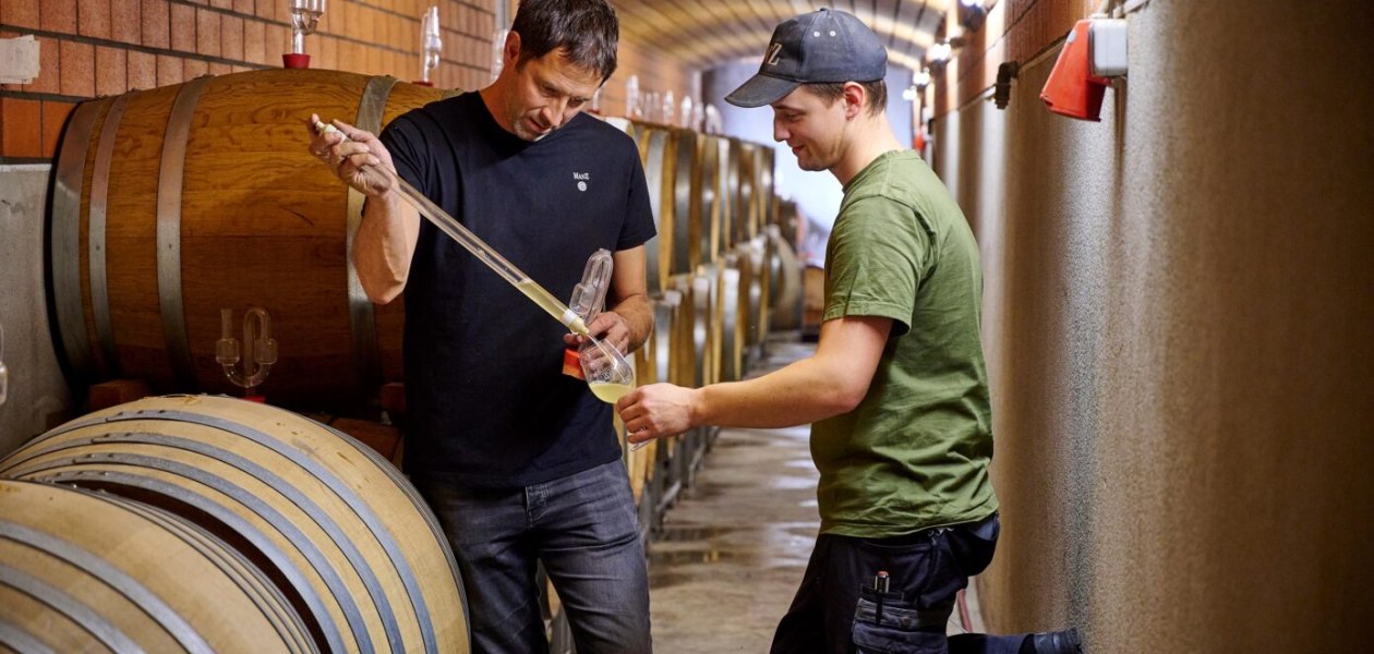 Weingut Manz_Arbeit im Keller, &copy; Weingut Manz