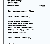 Leichte Sprache - geschriebener Brief © Lebenshilfe für Menschen mit geistiger Behinderung Bremen e.V.; Illustrator: Stefan Albers, Atelier Fleetinsel, 2013