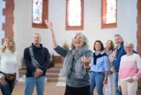 Guided tour of the hall church