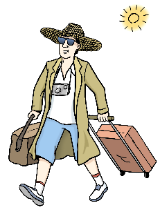 Leichte Sprache - Sommerurlauber, © Lebenshilfe für Menschen mit geistiger Behinderung Bremen e.V.; Illustrator: Stefan Albers, Atelier Fleetinsel, 2013