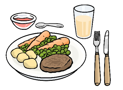 Leichte Sprache - Wein und Essen, &copy; Lebenshilfe f&uuml;r Menschen mit geistiger Behinderung Bremen e.V.; Illustrator: Stefan Albers, Atelier Fleetinsel, 2013