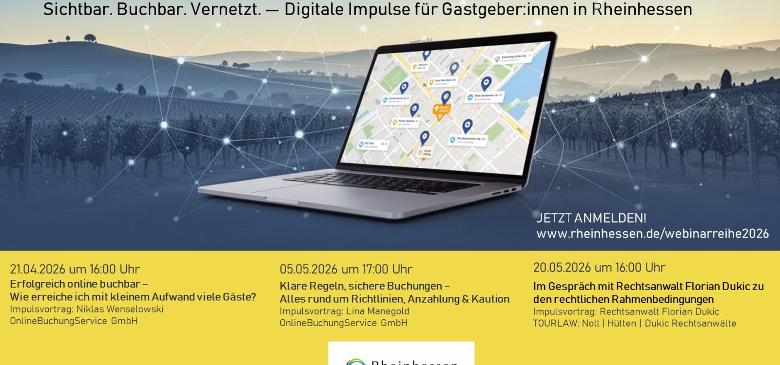 Webinarreihe: Sichtbar.Buchbar.Vernetzt, &copy; Rheinhessen-Touristk GmbH