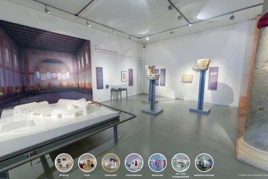 Der 360°-Rundgang lädt zu einem virtuellen Besuch im Museum bei der Kaiserpfalz ein., © Museum bei der  Kaiserpfalz, Screenshot: Isabel Kappesser
